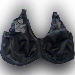 Elomi Cate Black Underwire Bra 38J NWOT Full Coverage Support Plus Size